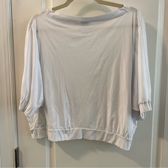 Anthropologie postmark white half sleeve oversized cropped top size small - Picture 4 of 11